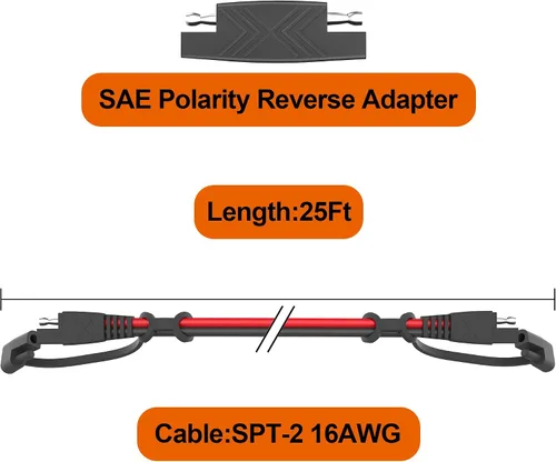 Miniatura 3 de POWISER - Cable de extensión SAE a SAE de 3 pies, conector de desconexión rápida 16 AWG, para panel solar automotriz, enchufe SAE (3 pies (16 AWG))