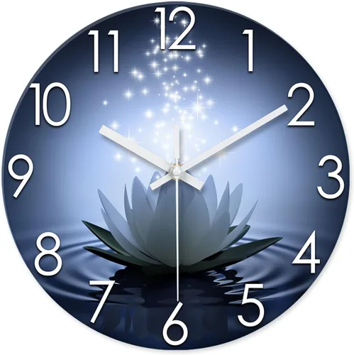 Miniatura 9 de XFM Reloj de pared de girasol de 12 pulgadas, silencioso, sin tictac, operado con pilas, decorativo, con flores amarillas, para cocina, sala