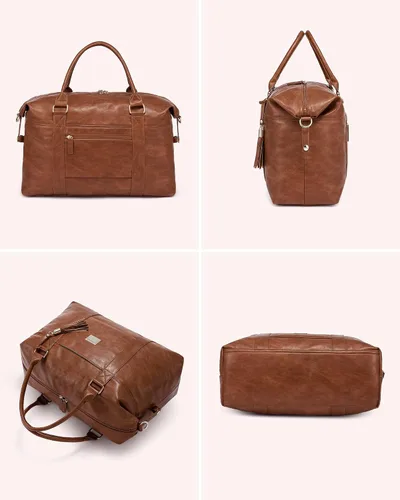 Miniatura 8 de Bolsa de viaje acolchada Weekender Bag para mujer, Marrón, Vintage