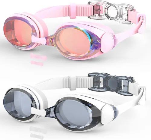 Miniatura 8 de Gafas de natación, paquete de 2 gafas de natación para hombres, mujeres, adultos, jóvenes, antivaho y sin fugas, visión clara, protección UV