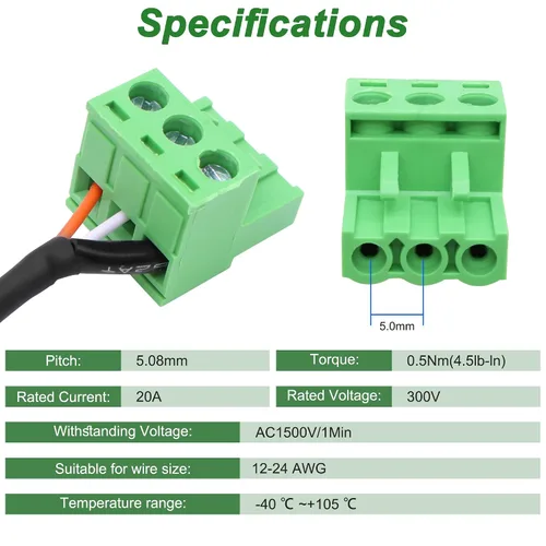 Miniatura 4 de XMSJSIY XLR a 3 pines Phoenix Cable XLR 3P hembra a PHX3M NBKF/2EDG-5.08 3pin PCB tornillo bloque de terminales adaptador cable conector