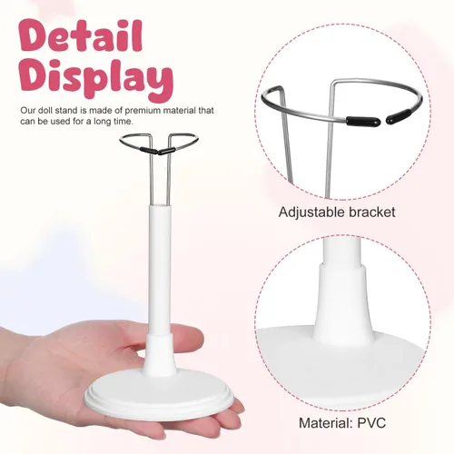 Miniatura 7 de Toddmomy Soportes de soporte para muñecas, paquete de 2 soportes de muñeca de PVC blanco, soportes de exhibición portátiles para figuras de acción