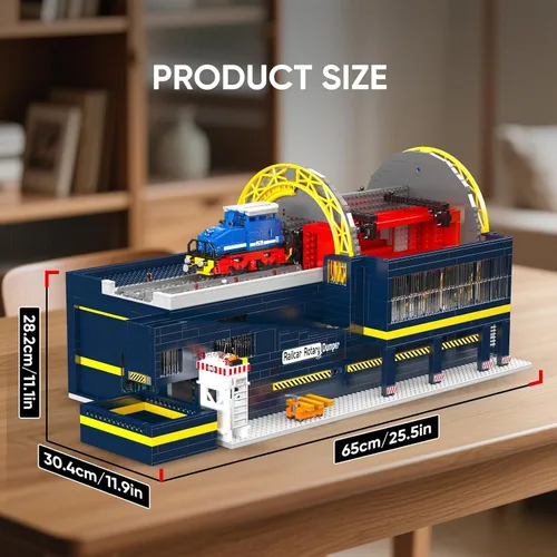 Miniatura 5 de Mould King MOC 2830 - Juego de construcción de modelo de cargador ferroviario, vehículo de transporte mecánico con sistema de dirección de rueda