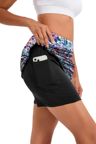 Miniatura 2 de Oyamiki - Falda pantalón deportiva para mujer, diseño ligero ideal para tenis, correr, entrenamiento, deporte y golf