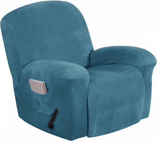 Miniatura 13 de Aedlcal Fundas para sofá reclinable, 10 piezas, fundas de sofá reclinable de felpa de terciopelo con consola central, con bolsillo lateral