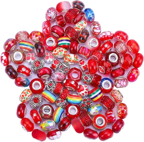 Miniatura 8 de Espaciador de agujeros grandes europeos con cuentas de hadas con diamantes de imitación para manualidades, pulseras y bisutería