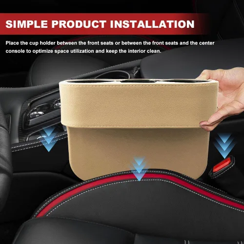 Miniatura 6 de Portavasos para Hueco de Automóvil, Caja de Almacenamiento para Asiento de Automóvil, Soportes Multifuncionales para Bebidas, Organizador de Bebidas