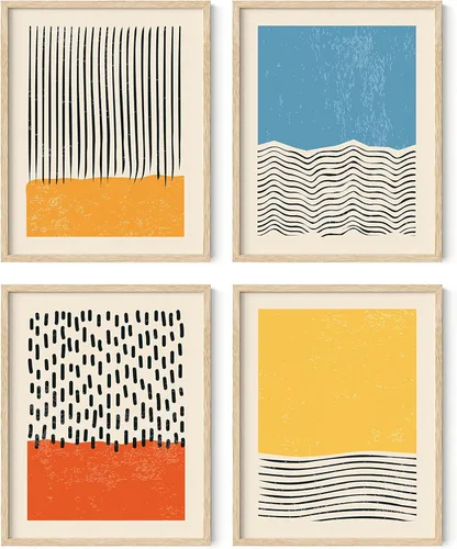 Miniatura 59 de HAUS AND HUES Arte abstracto para pared en blanco y negro, juego de 4 pósteres minimalistas en blanco y negro para paredes, pósteres estéticos Juego