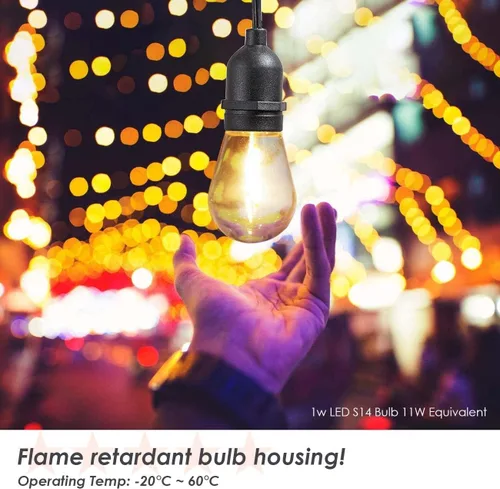 Miniatura 3 de Jslinter - Paquete de 48 bombillas de led S14 de 1 W, de plástico inastillable, para reemplazar las bombillas tradicionales, de estilo vintage que