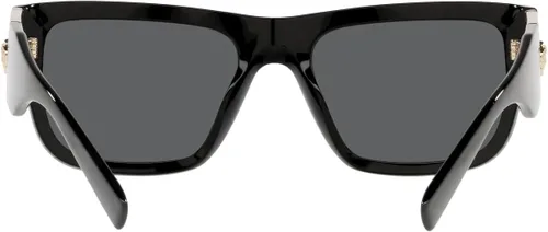 Miniatura 2 de Versace - Gafas de sol para hombre, marco negro, lentes gris oscuro, 56 mm