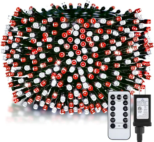 Miniatura 11 de Minetom Luces LED para árbol de Navidad de 50 pies, 1000 luces LED para exteriores, cuerda de petardos para exteriores, 12 modos, temporizador