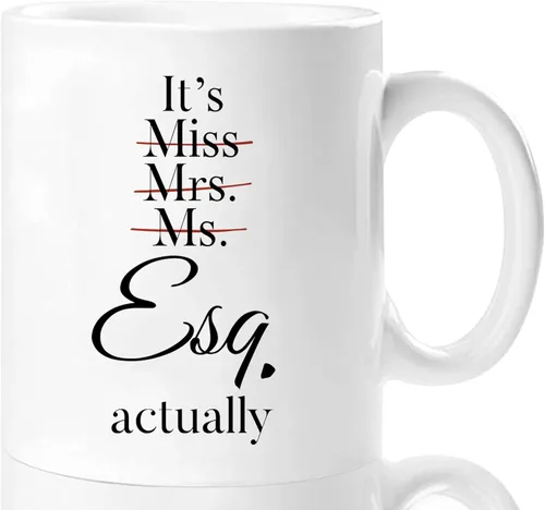 Shqiueos Taza de 11 onzas, regalos de abogados para mujeres, regalos para examen de abogados, regalo de oficina para abogadas, JD, futura abogada,