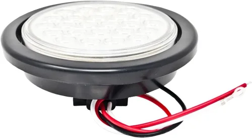 Miniatura 4 de All Star Truck Parts ] Kit de luces redondas de 4 pulgadas para remolque de marcha atrás/de respaldo/cola de 24 LED, color blanco, con enchufe y LED