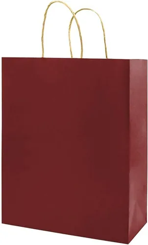 Miniatura 6 de Paquete de 100 bolsas de regalo de papel para manualidades de color marrón y color azul con asas para fiestas de cumpleaños, regalos de Navidad
