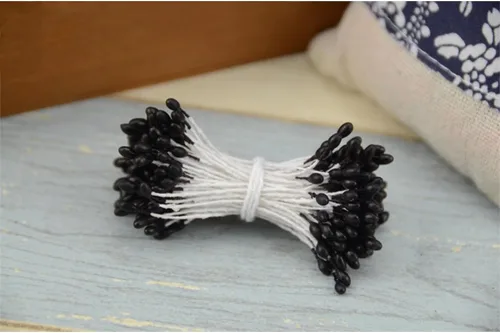 Miniatura 4 de QueenBox® 900 piezas de estambres de flores de doble cabeza de 0.118 pulgadas, Pistilo floral de perlas artificiales para bricolaje, ramo de flores