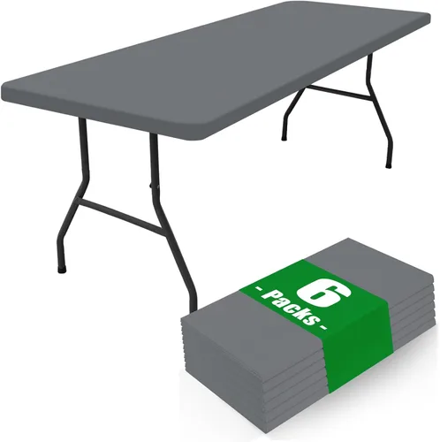 Miniatura 14 de Moosfor Paquete de 6 manteles cuadrados de elastano, manteles elásticos ajustables para pícnic, cubierta de mesa de patio elástica lavable para Negro