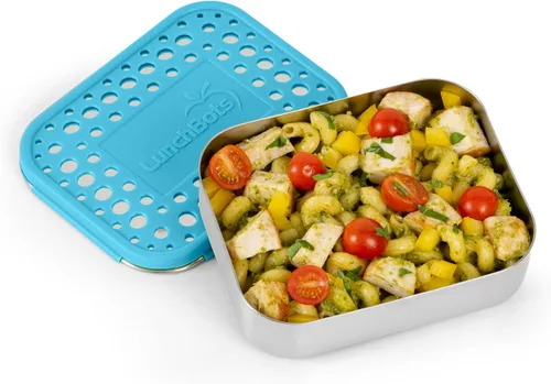 Miniatura 2 de LunchBots Medium Uno - Recipiente para sándwiches de acero inoxidable, diseño abierto para envolturas, ensaladas o una comida pequeña, ecológico