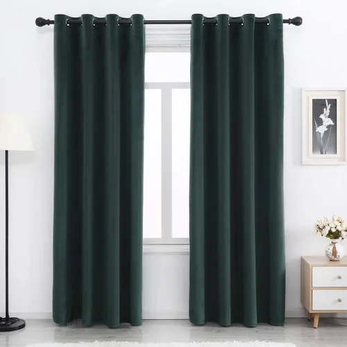 Miniatura 15 de SPXTEX Cortinas Opacas de Terciopelo Verde - 84 Pulgadas de Largo, Bloqueo de Luz, Parte Superior con Ojales, Aislamiento de Calor, Térmico