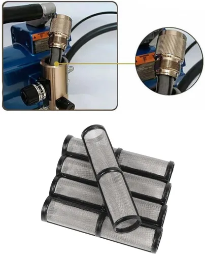 Miniatura 6 de Filtro pulverizador de pintura sin aire 246384 Filtro de colector de bomba 390 395 490 495 595 Pieza de repuesto 5 Pack 60 Pantalla de malla