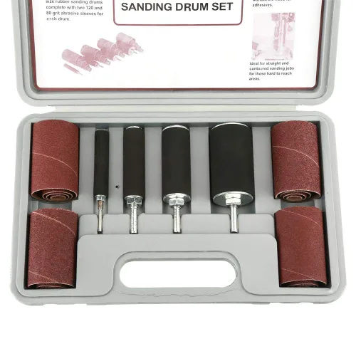 Miniatura 4 de Kit de lijadora de tambor, juego de herramientas de lijadora de tambor de lijado de husillo con estuche para prensa de taladro