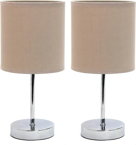 Miniatura 22 de Simple Designs LT2007-HPK-LB Lámpara de mesa básica cromada para sala de estar, mesita de noche, escritorio, encimera, rosa intenso, con bombilla