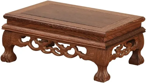 GOLDY&WENDY Base rectangular de madera de ala de pollo con base de palisandro florero planta estatua de Buda soporte de exhibición pedestal