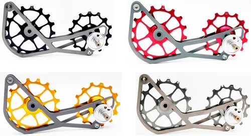 Miniatura 6 de OSPW - Jaula de sistema de polea de gran tamaño, compatible con SRAM eTap 11S, rodamientos sellados (negro)