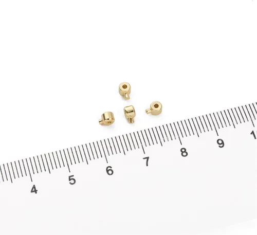 Miniatura 3 de BEADIA - Hebilla de línea de pesca cilíndrica chapada en oro de 14 quilates, tapas de extremo de 3.2 mm, 30 piezas para hacer joyas