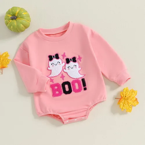 Miniatura 64 de FYBITBO Traje de Halloween para recién nacido, niña y niño, espeluznante temporada, mameluco con burbujas para otoño, Halloween, ropa de bebé