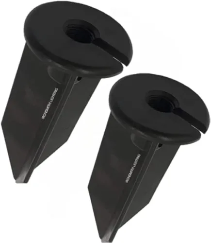 Miniatura 8 de Estaca de luz para exteriores de 8 pulgadas en acabado negro – Soporte de picos de lámpara, uso universal, materiales de resina, cable lateral