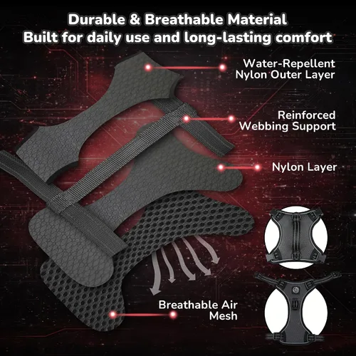 Miniatura 5 de EVERKING Arnés de chaleco sin tirones con asa, arnés ajustable impermeable con 4 hebillas, clip reflectante frontal y trasero para perros pequeños