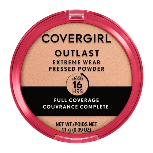 COVERGIRL Outlast Extreme Wear - Polvo prensado natural, 0.38 onzas líquidas, cobertura completa, polvo de acabado, ligero, controla el brillo,