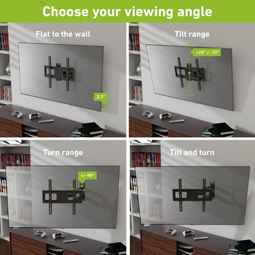 Miniatura 3 de D-Line Soporte de pared para TV de movimiento completo para televisores de 32 a 70 pulgadas, inclinación, giro y extensión, VESA 7.874 x 7.874 in