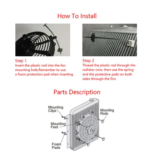 Miniatura 3 de Kit de montaje de ventilador de radiador eléctrico, compatible con ventilador de refrigeración eléctrico de 7 a 16 pulgadas y enfriador