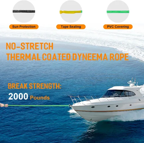 Miniatura 2 de Obcursco Cuerda de wakeboard de 75 pies, cuerda para deportes acuáticos Dyneema de 4 secciones con mango de EVA para wakeboard, esquí acuático