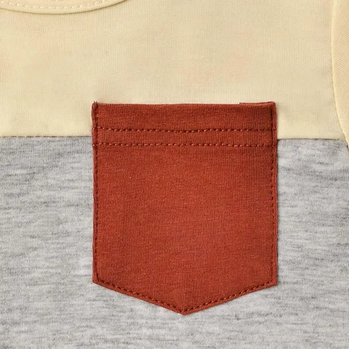 Miniatura 5 de Ropa para bebé niño pequeño, trajes de verano de manga corta, camiseta de retazos y pantalón con bolsillo, conjunto de 2 piezas, 12 meses a 4 años