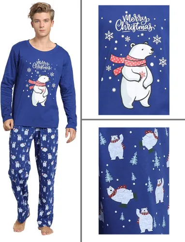 Miniatura 4 de Hupohoi - Conjunto de pijamas a juego para toda la familia lindo oso polar ropa para dormir navideña.