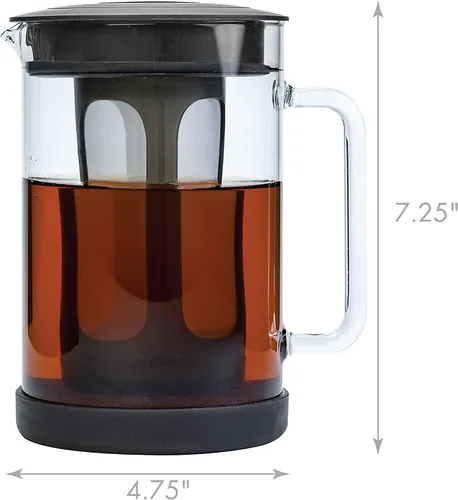 Miniatura 3 de Primula Pace - Cafetera fría con jarra de vidrio duradera y tapa hermética, apta para lavavajillas, tamaño perfecto de 6 tazas, 1.6 cuartos