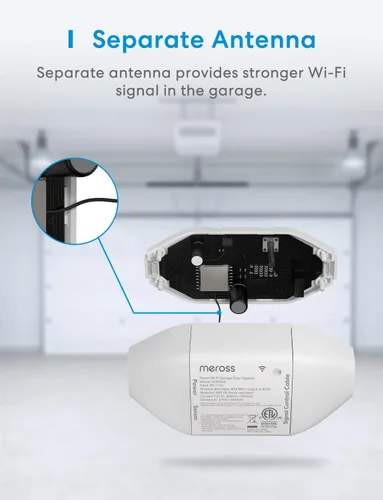 Miniatura 8 de meross Abridor de Puerta de Garaje Inteligente WiFi con Control Remoto, Control por Aplicación, Funciona con Alexa, Google Assistant y SmartThings