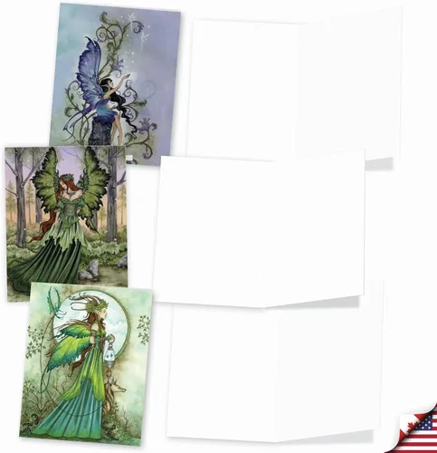 Miniatura 3 de The Best Card Company - 20 bonitas tarjetas para niños en caja (4 x 5.12 pulgadas) - Juego surtido en blanco (10 diseños, 2 de cada uno) - Fantastic