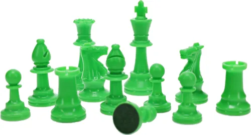 Miniatura 6 de WE Games - Piezas de ajedrez Staunton de plástico brillante en color con rey de 3.75 pulgadas - Juego de ajedrez de mitad de piezas solamente