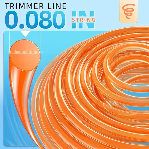 Miniatura 2 de Hilo para Cortadora de Maleza, Eventronic 080 Línea de Recortadora de 890 Pies, Línea de Recortadora para Reemplazo Universal, Hilo Redondo