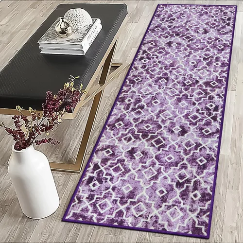 Miniatura 24 de Moynesa Alfombra marroquí lavable de 2 x 3 pulgadas, pequeña, azul, para cocina, baño, suave, antideslizante, de pelo bajo, moderna, geométrica