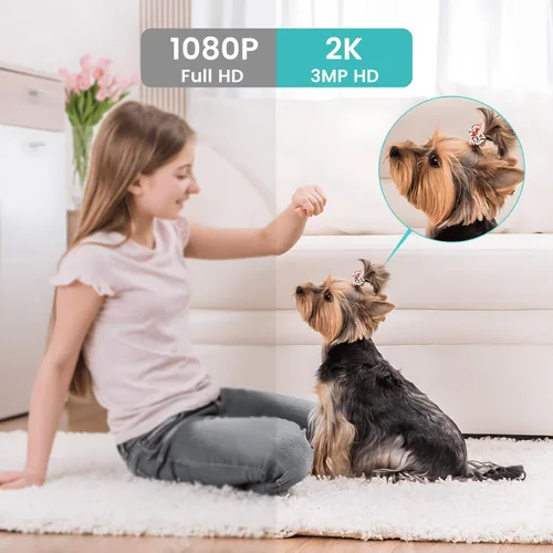 litokam Cámaras interiores para seguridad del hogar con visión nocturna, cámara para mascotas con aplicación de teléfono, cámara de seguridad WiFi