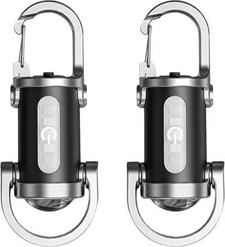 Paquete de 2 Linternas Recargables para Llavero, Mini Linterna para Llavero EDC con 6 Modos de Luz Impermeable, Luz de Bolsillo Compacta COB para
