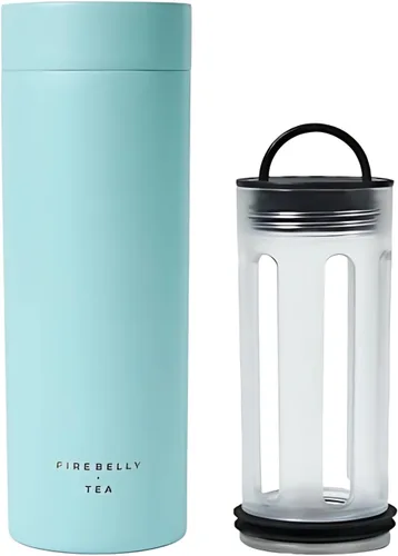 Firebelly Tea, Taza infusor de té de viaje con colador, vaso aislado para té o café de hojas sueltas, botella a prueba de fugas para bebidas