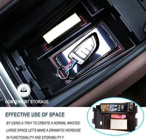 Miniatura 3 de Ruiya Organizador de consola central X5/X6/X7 2020-2026 para BMW X5/X6/X7 2026, material ABS, organizador de consola central compatible con BMW