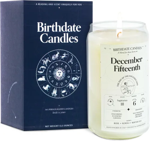 Miniatura 49 de Velas con fecha de nacimiento, 28 de octubre, velas perfumadas del zodiaco de Escorpio, regalo de cumpleaños, aroma a bergamota, canela y caoba