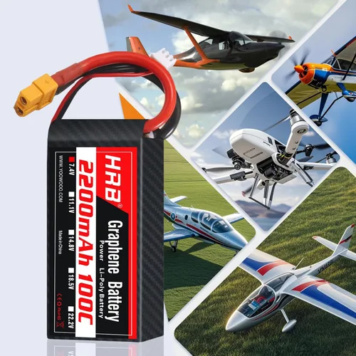 Miniatura 4 de HRB Graphene 2S 2200mAh Lipo Batería 100C 7.4V XT60 RC Lipo Batería Compatible con RC Car RC Truck RC Boat RC Airplane RC Helicopter (2 paquetes)