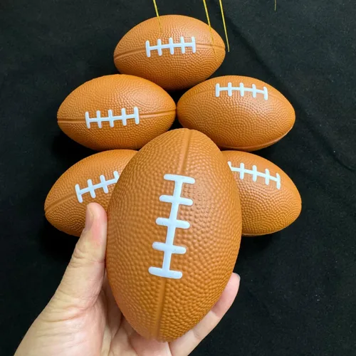 Miniatura 4 de ALISSAR Paquete de 6 mini pelotas de fútbol de 5.7 pulgadas, mini pelotas de fútbol de espuma para decoración de fiesta de fútbol y superbowl
